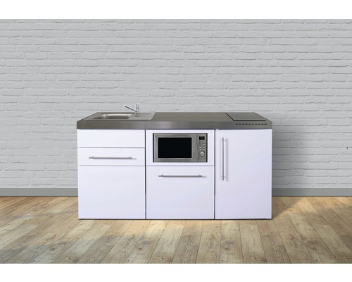 Miniküche Stengel Premiumline MPM170 170x60 cm Becken links weiß glänzend mit Induktionskochfeld