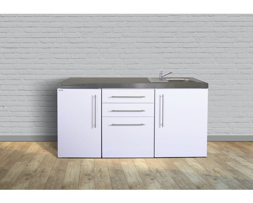 Miniküche Stengel Premiumline MP170 170x60 cm Becken rechts weiß glänzend