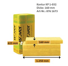 Isover Kontur KP 1-032 Dämmstoffpaket mit den Maßen 625 x 160 x 1250 Millimeter