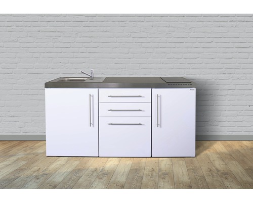 Miniküche Stengel Premiumline MP170 170x60 cm Becken links weiß glänzend mit Induktionskochfeld