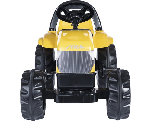 Gelber Kindertraktor mit STIGA Logo
