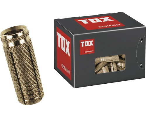 Messing Spreizdübel neben einer Verpackung