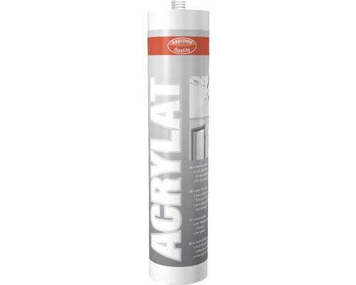 Qualitäts-Acryl weiß 300 ml Acrylat Dichtstoffkartusche mit Qualitätszeichen zur Abdichtung von Rissen und Fugen