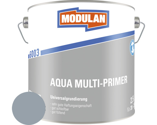 MODULAN 6003 Aqua Multi-Primer Grundierung RAL 7001 silbergrau 2,5 L MODULAN Aqua Multi-Primer Universalgrundierung im 2,5 Liter Eimer