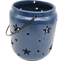 Laterne Sterne Lafiora H 16 cm blau