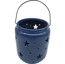 Laterne Sterne Lafiora H 16 cm blau