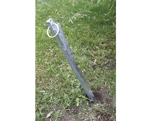 Metall Erdanker mit Ring im Garten