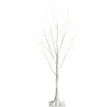 LED Lichterbaum in Birkenbaum-Optik warm-weißen LED Lichtern, Timer, 10  Meter Zuleitung, Innen und Außen, weiß-schwarz