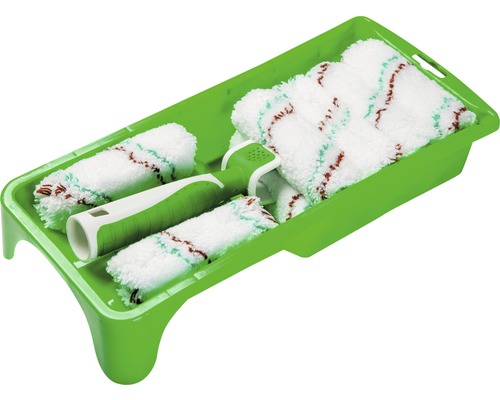 Farbroller Set mit Farbwanne und mehreren Farbwalzen