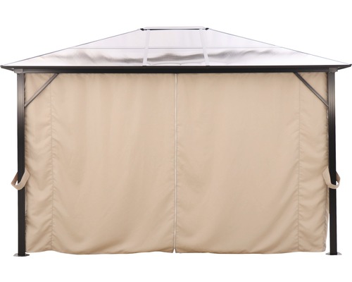 Pavillon mit beigen Vorhängen für den Garten