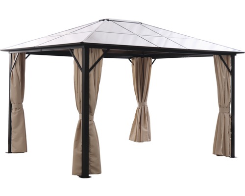 Pavillon mit Dach und Vorhängen für den Garten