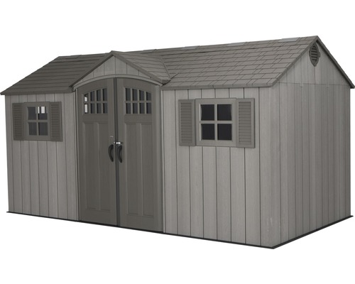 Geräteschuppen mit Doppeltür und Fenstern