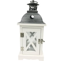 Laterne Holz Lafiora 14x14x32cm weiss