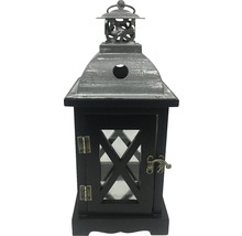 Laterne Holz Lafiora 14x14x32cm schwarz