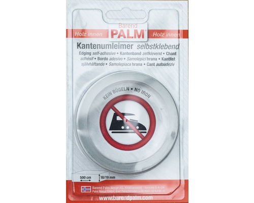 Barend Palm selbstklebender Kantenumleimer, 500 cm lang, 18/19 mm breit, Symbol kein Bügeln