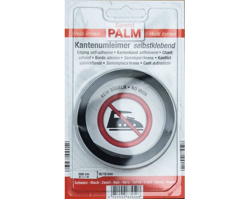 Barend Palm Kantenumleimer selbstklebend, 500 cm lang, 18 bis 19 mm breit, nicht bügeln