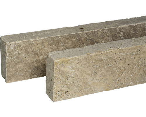 FLAIRSTONE Travertin Randstein Roma getrommelt 60 x 6 x 15 cm