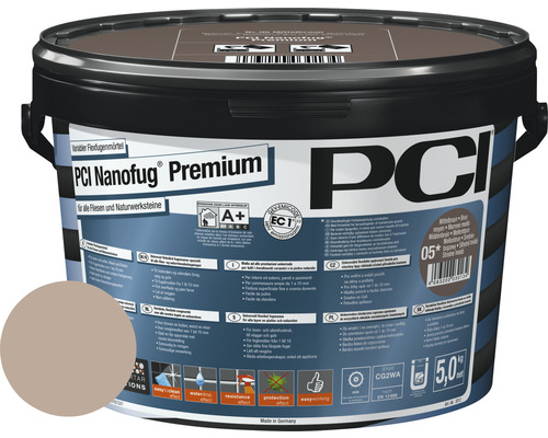 PCI Nanofug® Premium Variabler Flexfugenmörtel für alle Fliesen und Natursteine ahorn 5 kg Eimer PCI Nanofug Premium flexibler Fugenmörtel für Fliesen und Natursteine