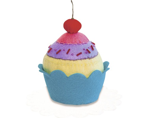 Dekorativer Stoff-Cupcake mit Kirsche