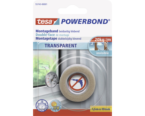 Montageband Tesa Powerbond Transparent 19 mm x 1,5 m