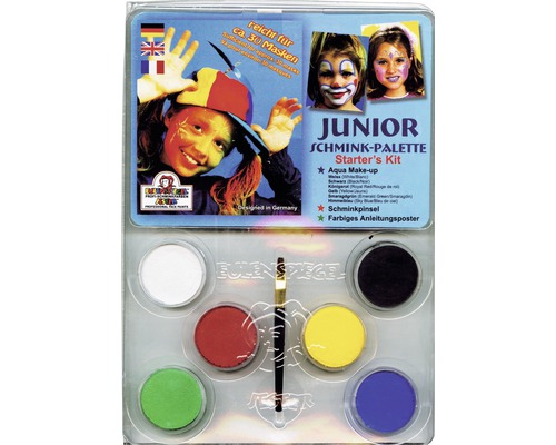Junior Schminkpalette Starterset mit verschiedenen Farben und Pinsel