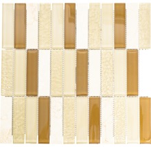 Mosaikfliese aus Glas und Naturstein