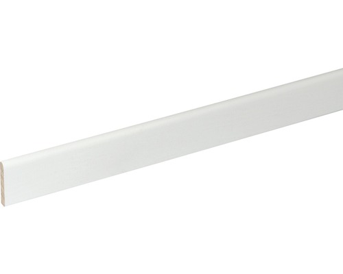 Sockelleiste SF260 Buche weiß lackiert 5x29 mm L:2400 mm Weiße Fußleiste