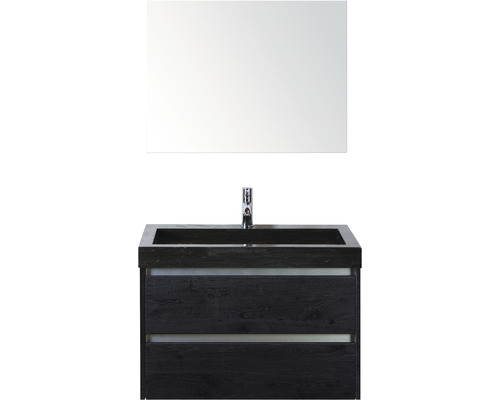 Badmöbel-Set Sanox Dante Naturstein 170x81x45,5 cm Natursteinwaschbecken black oak mit Spiegel Badmöbel-Set Sanox Dante Naturstein 170x81x45,5 cm Natursteinwaschbecken black oak mit Spiegel