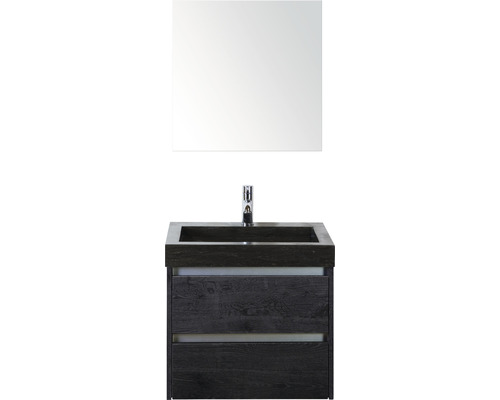 Bathroom furniture set Sanox Dante natural stone 170x61x45.5 cm natural stone sink black o-