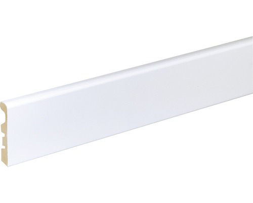 Sockelleiste SF263 MDF weiß lackiert 10x58 mm L:2400 mm Weiße Sockelleiste aus Holz