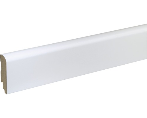 Sockelleiste FU088L MDF weiß lackiert 19x70 mm L:2400 mm Weiße Fußleiste aus Holz