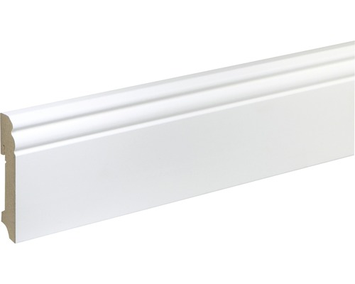 Sockelleiste FU094L MDF weiß lackiert 19x93 mm L:2400 mm Weiße Sockelleiste
