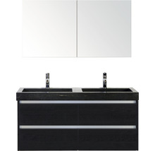 Doppelwaschtisch mit Unterschrank und Spiegelschrank für das Badezimmer