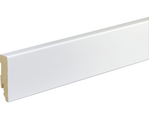 Sockelleiste FU86L MDF weiß foliert 16 x 70 x 2400 mm Weiße Fußleiste aus Holz