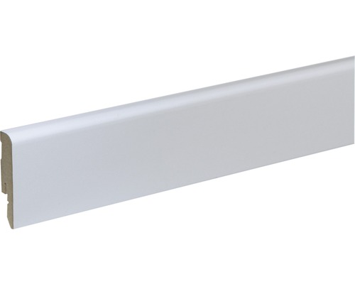 Sockelleiste FU54L MDF weiß lackiert 12x58 mm L:2400 mm Sockelleiste aus Holz