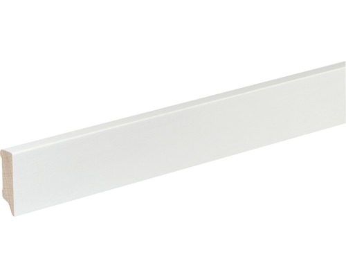 Sockelleiste S402 Buche weiß lackiert 12x40 mm L:2400 mm Sockelleiste aus Holz