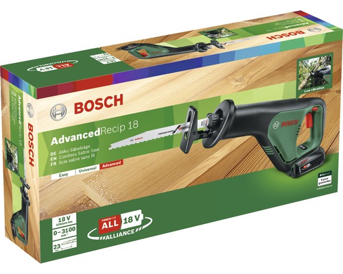 Verpackung der Bosch AdvancedRecip 18 Akku-Säbelsäge