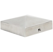 Quadratische Zaunpfostenabdeckung aus Edelstahl