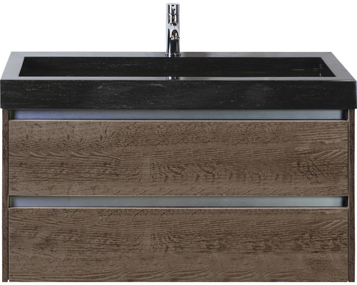 Waschbeckenunterschrank Sanox Dante 58x101x45,5 cm mit Natursteinwaschbecken tabacco Waschbeckenunterschrank Sanox Dante 58x101x45,5 cm mit Natursteinwaschbecken tabacco
