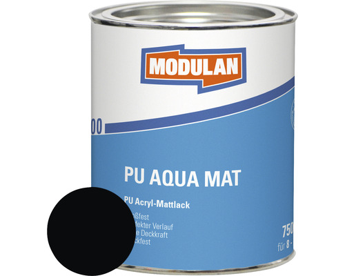 MODULAN 6200 PU Lack Aqua Matt RAL 9005 tiefschwarz 750 ml