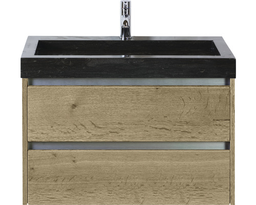 Waschbeckenunterschrank Sanox Dante 58x81x45,5 cm mit Natursteinwaschbecken eiche natur Waschbeckenunterschrank Sanox Dante 58x81x45,5 cm mit Natursteinwaschbecken eiche natur