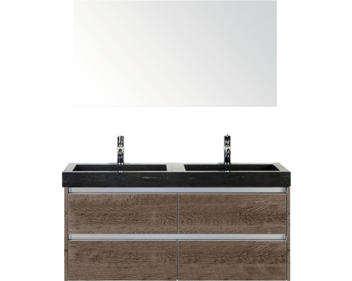 Badmöbel-Set Sanox Dante Naturstein 170x121x45,5 cm Doppel-Natursteinwaschbecken tabacco mit Spiegel Badmöbel-Set Sanox Dante Naturstein 170x121x45,5 cm Doppel-Natursteinwaschbecken tabacco mit Spiegel