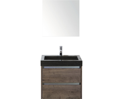 Bathroom furniture set Sanox Dante natural stone 170x61x45.5 cm natural stone sink tobacco-