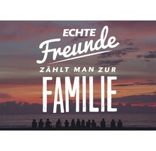 Mini-Grußkarte Echte Freunde zählt man zur Familie 7,7x5,5 cm