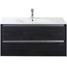 Waschbeckenunterschrank Sanox Dante 52x101x46 cm mit Keramikwaschbecken Black Oak