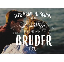 Mini-Briefkarte Wenn er einen Bruder hat 7,7x5,5 cm