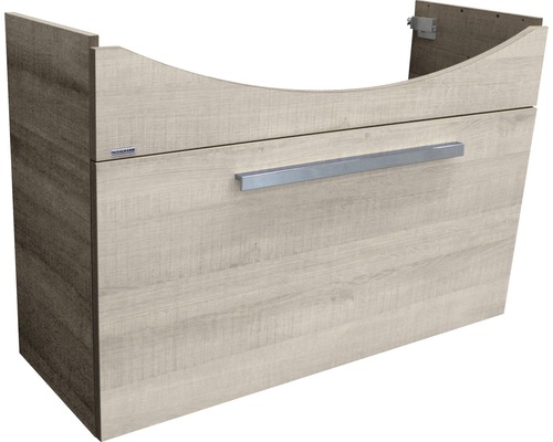 Waschbeckenunterschrank Fackelmann A-Vero 64x98,5x35 cm ohne Waschbecken mit Schublade graueiche