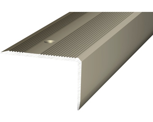 Treppenkantenprofil zum Schrauben Aluminium edelstahl-optik matt 25x40x1000 mm
