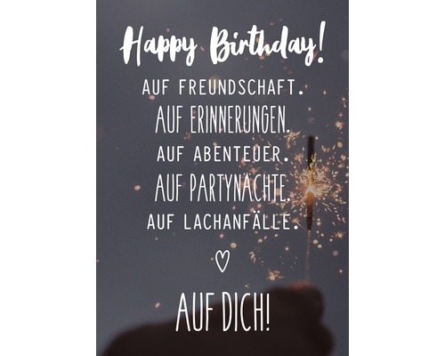 Postkarte Happy Birthday! Auf Dich! 10,5x14,8 cm