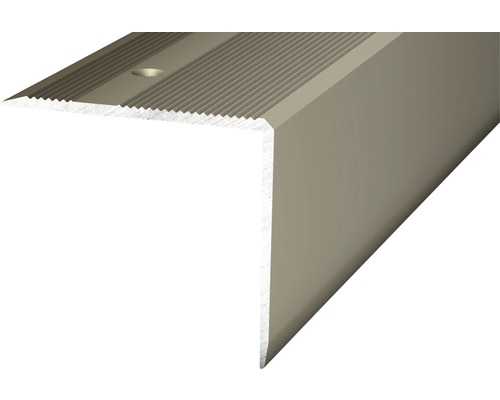 Prinz Treppenkantenprofil Alu Edelstahl matt gelocht 45 x 40 x 1000 mm Treppenkantenprofil aus Aluminium mit geriffelter Oberfläche und Befestigungsloch